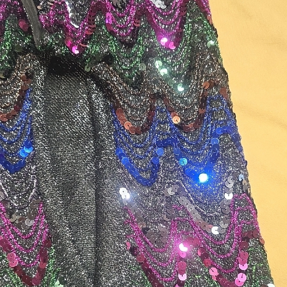 Dazzling Sequin Zigzag Blouse - Multicolor - image 7